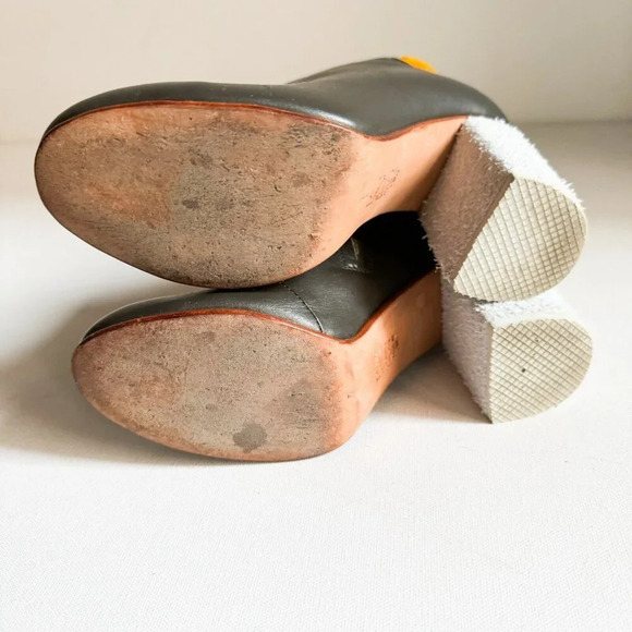A Detacher Unique Multi Texture Ark Grey Leather Booties 7 - Picture 5 of 8